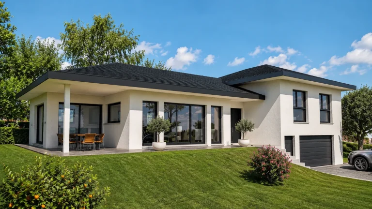 Maison contemporaine en demi-niveaux à Vaulnaveys
