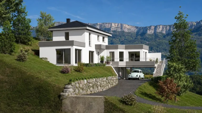Extension contemporaine à Claix — toit plat et baies vitrées